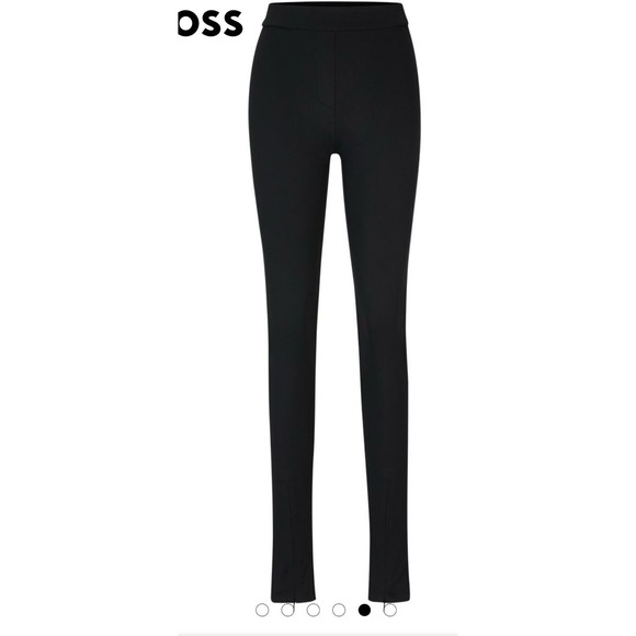 NAOMI X BOSS LEGGINGS IN STRETCH‎ JERSEY WITH ZIP HEMS black size 0 - Picture 11 of 12